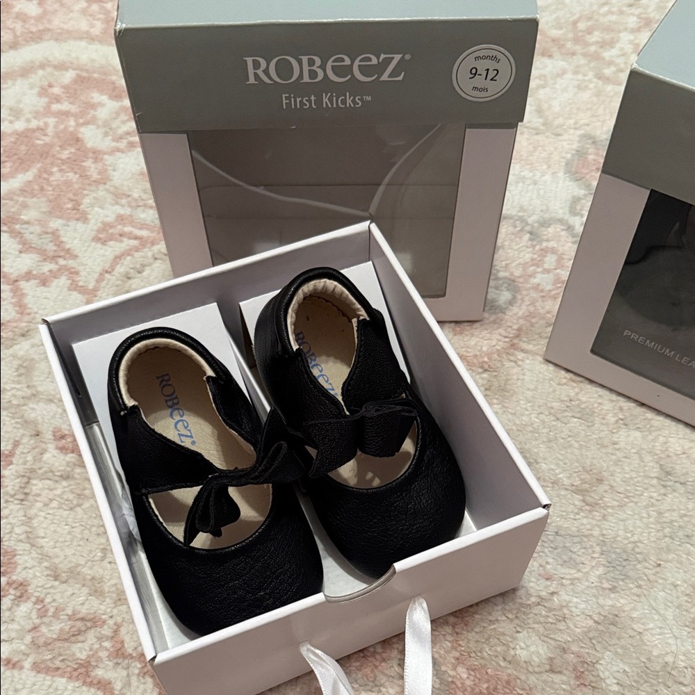 Robeez Classic Black Kids Dress Shoes